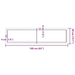 Wandregal 160x40x(2-4) cm Massivholz Eiche Unbehandelt