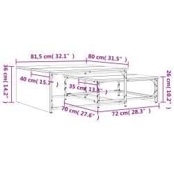 Satztische 2 Stk. Braun Eichen-Optik Holzwerkstoff und Metall