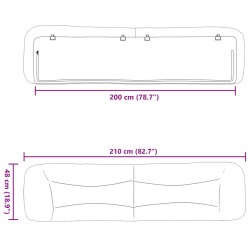 Kopfteil-Kissen Dunkelbraun 200 cm Stoff