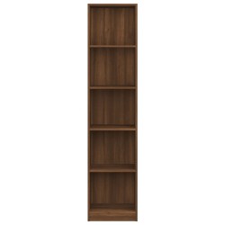 Bücherregal 5 Fächer Braun Eiche 40x24x175 cm Holzwerkstoff