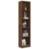 Bücherregal 5 Fächer Braun Eiche 40x24x175 cm Holzwerkstoff