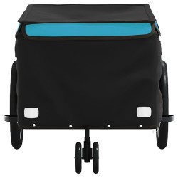 Fahrradanhänger Schwarz und Blau 30 kg Eisen