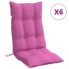 Hochlehner-Auflagen 6 Stk. Rosa Oxford-Gewebe