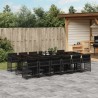 13-tlg. Garten-Essgruppe mit Kissen Schwarz Poly Rattan