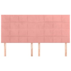 Kopfteile 4 Stk. Rosa 80x5x78/88 cm Samt