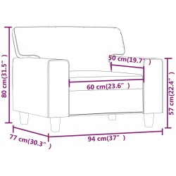 Sessel Creme 60 cm Kunstleder