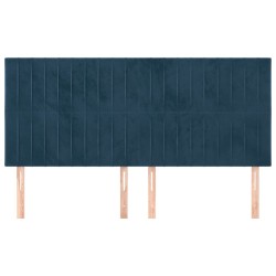 Kopfteile 4 Stk. Dunkelblau 100x5x78/88 cm Samt