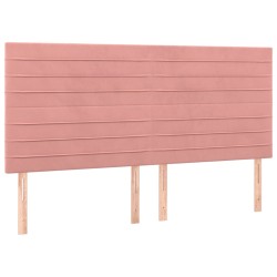 Kopfteile 4 Stk. Rosa 80x5x78/88 cm Samt