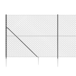 Maschendrahtzaun mit Bodenhülsen Anthrazit 2,2x25 m