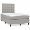 Boxspringbett mit Matratze & LED Hellgrau 120x190 cm Stoff