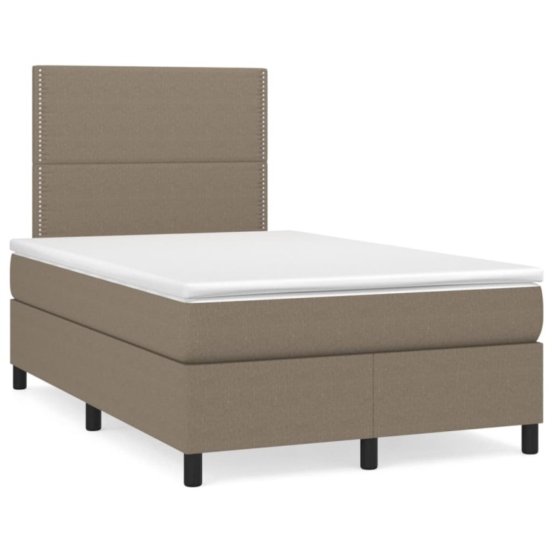 Boxspringbett mit Matratze & LED Taupe 120x190 cm Stoff