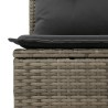 8-tlg. Garten-Sofagarnitur mit Kissen Hellgrau Poly Rattan