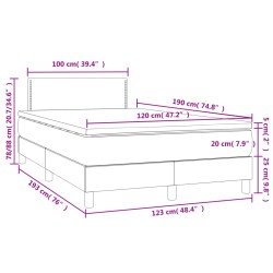 Boxspringbett mit Matratze & LED Schwarz 120x190 cm Samt