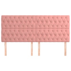 Kopfteile 4 Stk. Rosa 100x7x78/88 cm Samt