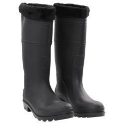 Gummistiefel mit Herausnehmbarem Innenfutter Schwarz Gr. 44 PVC