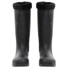 Gummistiefel mit Herausnehmbarem Innenfutter Schwarz Gr. 44 PVC