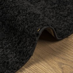 Shaggy-Teppich PAMPLONA Hochflor Modern Schwarz 80x250 cm