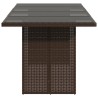 Gartentisch mit Glasplatte Braun 190x80x74 cm Poly Rattan