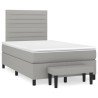 Boxspringbett mit Matratze Hellgrau 120x190 cm Stoff