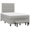 Boxspringbett mit Matratze Hellgrau 120x190 cm Stoff