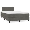 Boxspringbett mit Matratze & LED Dunkelgrau 120x190 cm Samt