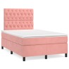 Boxspringbett mit Matratze & LED Rosa 120x190 cm Samt