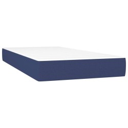 Boxspringbett mit Matratze & LED Blau 120x190 cm Stoff