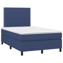 Boxspringbett mit Matratze & LED Blau 120x190 cm Stoff