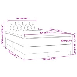 Boxspringbett mit Matratze & LED Blau 120x190 cm Stoff