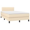 Boxspringbett mit Matratze Creme 120x190 cm Stoff