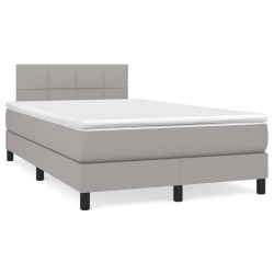 Boxspringbett mit Matratze Hellgrau 120x190 cm Stoff