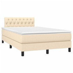 Boxspringbett mit Matratze Creme 120x190 cm Stoff