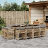 13-tlg. Garten-Essgruppe mit Kissen Beigemischung Poly Rattan