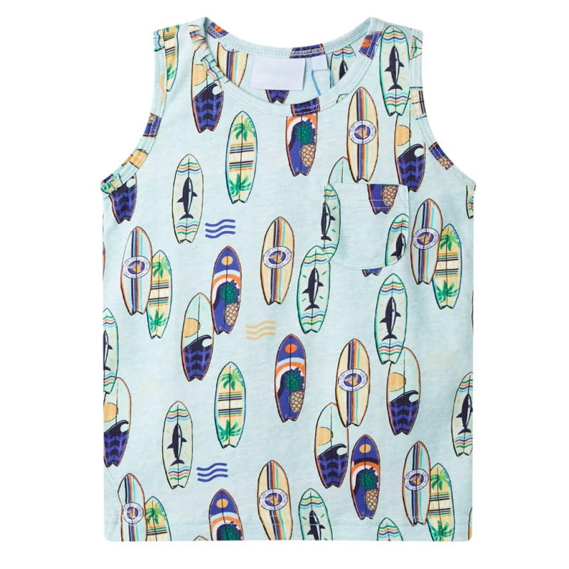 Kinder-Tanktop Hellblau Melange 140