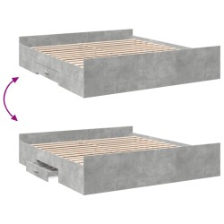 Bettgestell mit Schubladen Betongrau 180x200 cm Holzwerkstoff