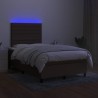 Boxspringbett mit Matratze & LED Schwarz 120x190 cm Stoff