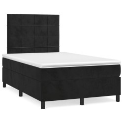 Boxspringbett mit Matratze Schwarz 120x190 cm Samt