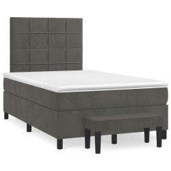 Boxspringbett mit Matratze Dunkelgrau 120x190 cm Samt