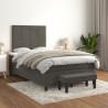 Boxspringbett mit Matratze Dunkelgrau 120x190 cm Samt