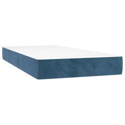 Boxspringbett mit Matratze Dunkelblau 120x190 cm Samt