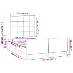 Bettgestell mit Kopfteil Schwarz 120x190 cm Samt