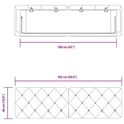 Kopfteil-Kissen Dunkelgrau 160 cm Samt