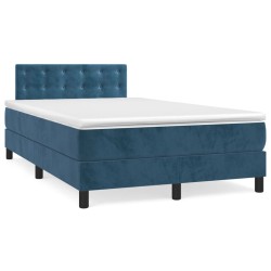 Boxspringbett mit Matratze Dunkelblau 120x190 cm Samt