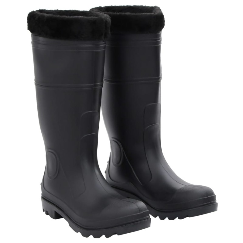 Gummistiefel mit Herausnehmbarem Innenfutter Schwarz Gr. 41 PVC