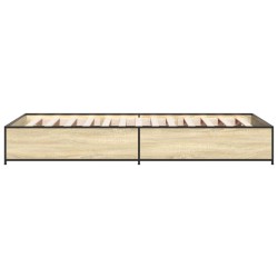 Bettgestell Sonoma-Eiche 90x190 cm Holzwerkstoff und Metall