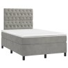 Boxspringbett mit Matratze Hellgrau 120x190 cm Samt