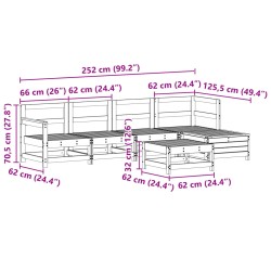 6-tlg. Garten-Sofagarnitur Kiefernholz Imprägniert