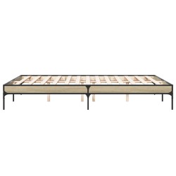 Bettgestell Sonoma-Eiche 150x200 cm Holzwerkstoff und Metall