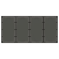 Gartentisch mit Glasplatte Schwarz 190x90x75 cm Poly Rattan