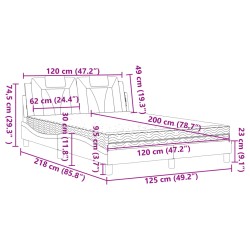 Bett mit Matratze Braun 120x200 cm Kunstleder